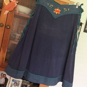 Embroidered Cotton Boho Festival Skirt